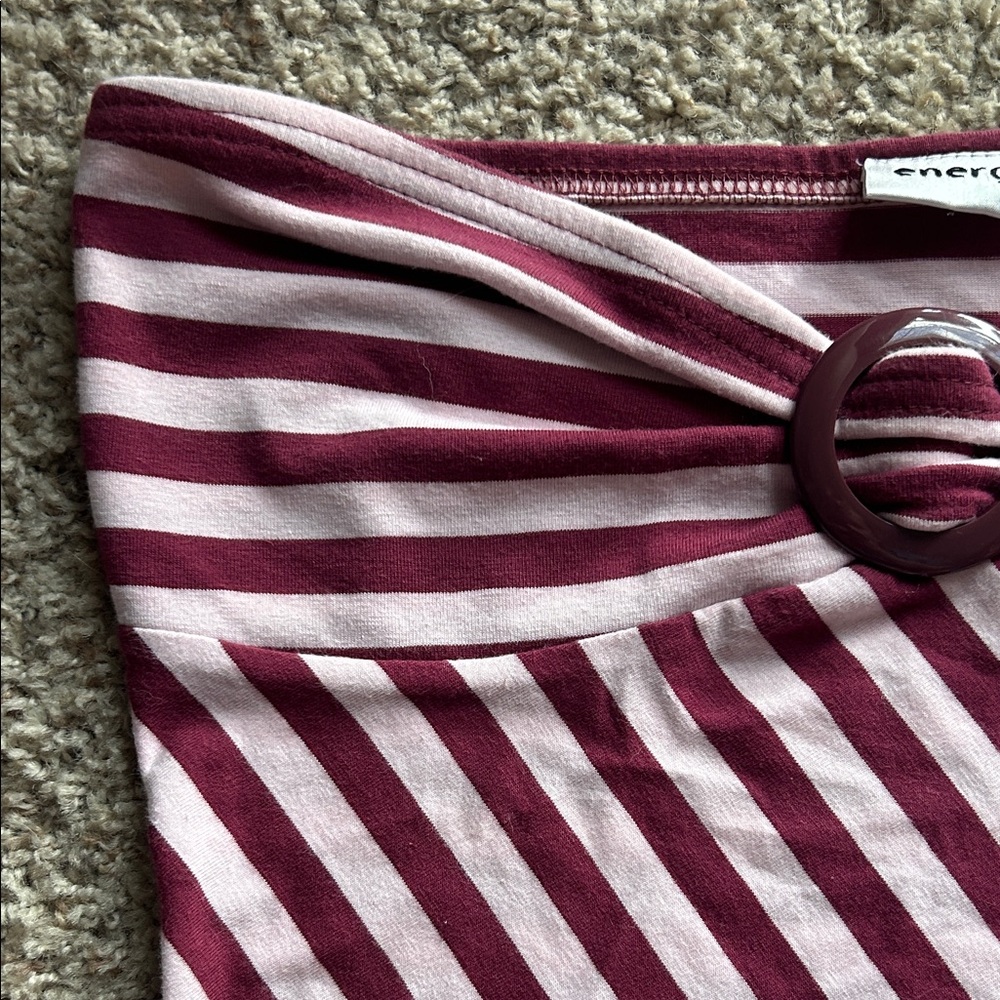 Y2K Vintage 90s Energie Striped Tube Top - Picture 7 of 8